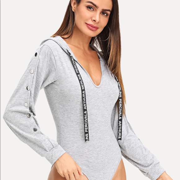 Tops Nwt Hooded Bodysuit Poshmark